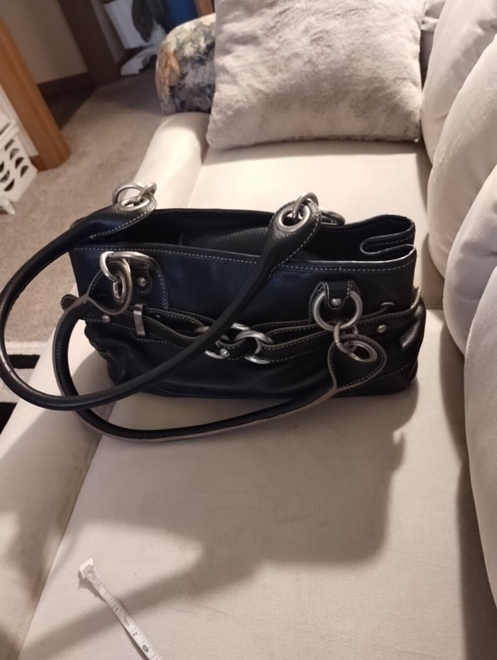 Wilson Black Leather Ladies Satchel Sz 7 By 13